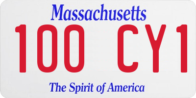 MA license plate 100CY1