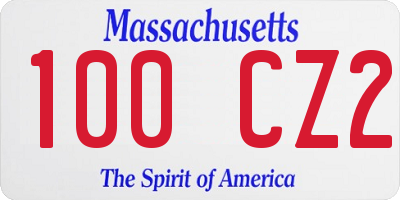 MA license plate 100CZ2