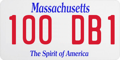 MA license plate 100DB1