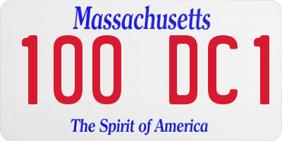 MA license plate 100DC1