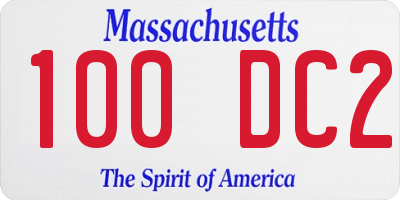 MA license plate 100DC2