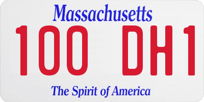 MA license plate 100DH1