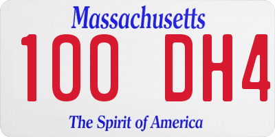 MA license plate 100DH4