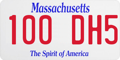 MA license plate 100DH5