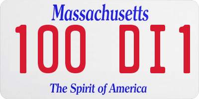 MA license plate 100DI1