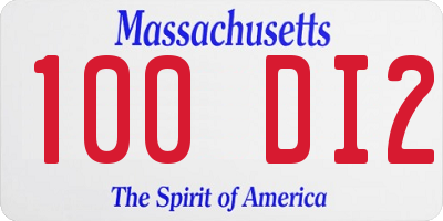 MA license plate 100DI2