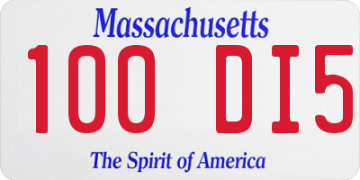 MA license plate 100DI5