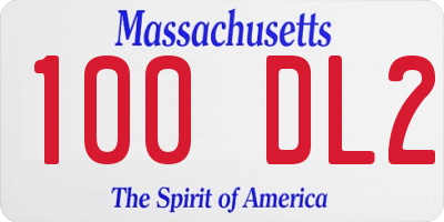 MA license plate 100DL2