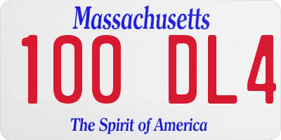 MA license plate 100DL4