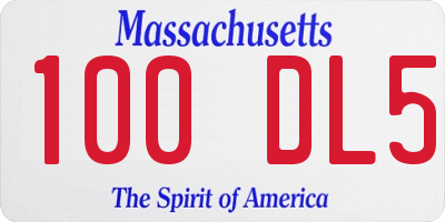 MA license plate 100DL5