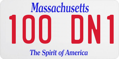 MA license plate 100DN1