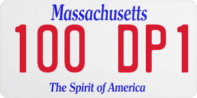MA license plate 100DP1