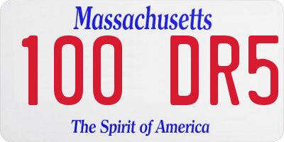 MA license plate 100DR5