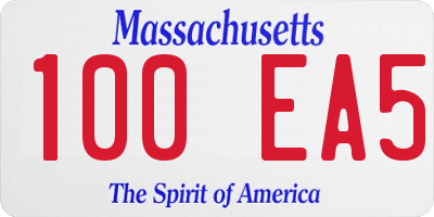 MA license plate 100EA5