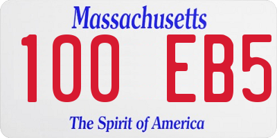 MA license plate 100EB5
