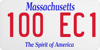MA license plate 100EC1