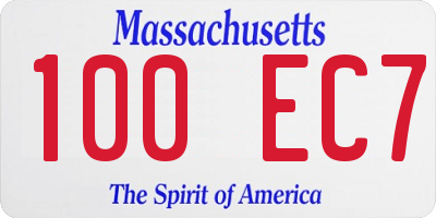 MA license plate 100EC7