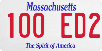 MA license plate 100ED2