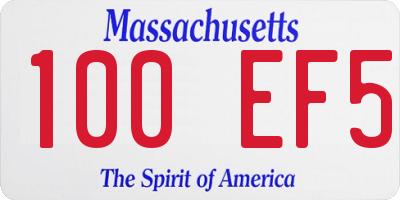 MA license plate 100EF5