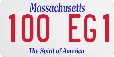 MA license plate 100EG1