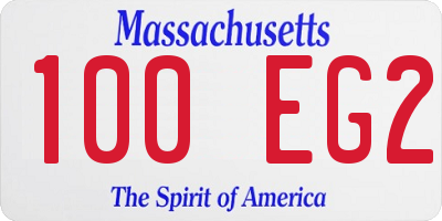 MA license plate 100EG2