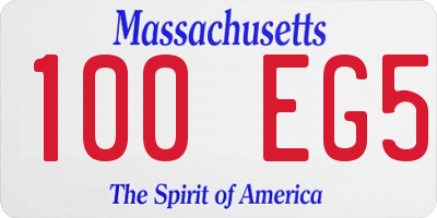 MA license plate 100EG5