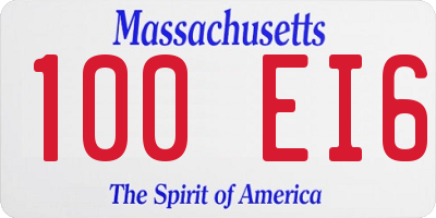 MA license plate 100EI6