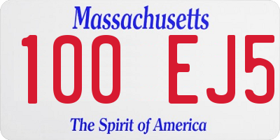 MA license plate 100EJ5