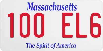 MA license plate 100EL6
