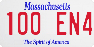 MA license plate 100EN4