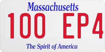 MA license plate 100EP4