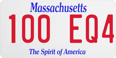 MA license plate 100EQ4