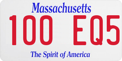 MA license plate 100EQ5