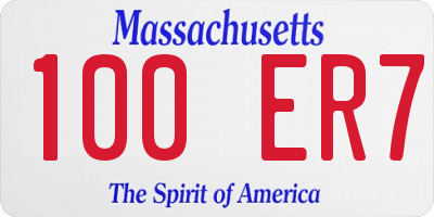 MA license plate 100ER7