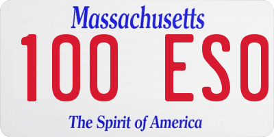 MA license plate 100ES0