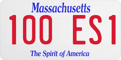 MA license plate 100ES1