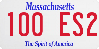 MA license plate 100ES2