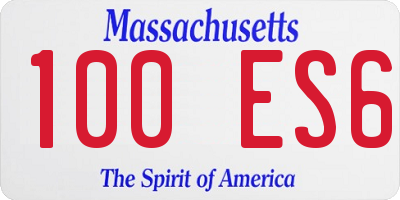 MA license plate 100ES6