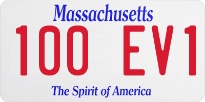 MA license plate 100EV1