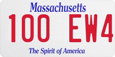 MA license plate 100EW4
