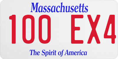 MA license plate 100EX4