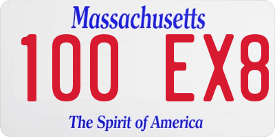 MA license plate 100EX8