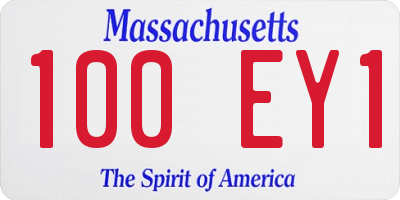 MA license plate 100EY1