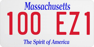 MA license plate 100EZ1