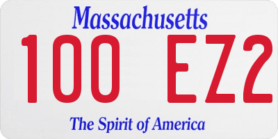 MA license plate 100EZ2