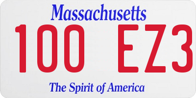 MA license plate 100EZ3
