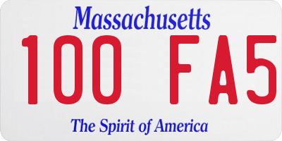 MA license plate 100FA5