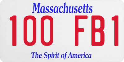 MA license plate 100FB1