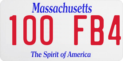 MA license plate 100FB4