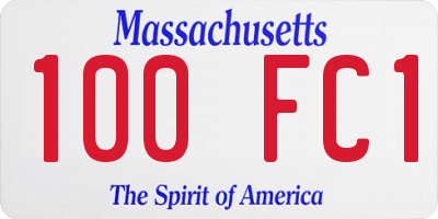 MA license plate 100FC1